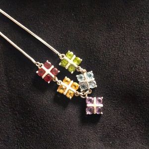 Sterling silver necklace with gemstones